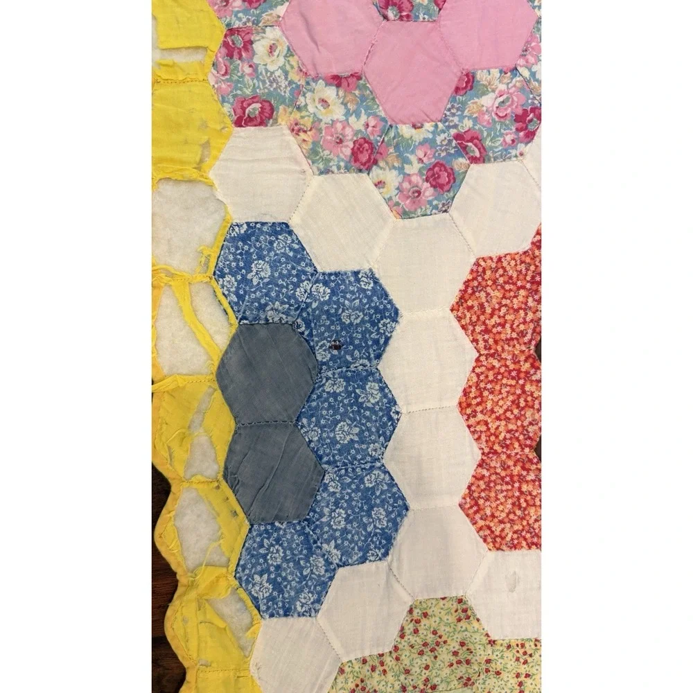 Vintage Grandmother's Flower Garden Quilt 89